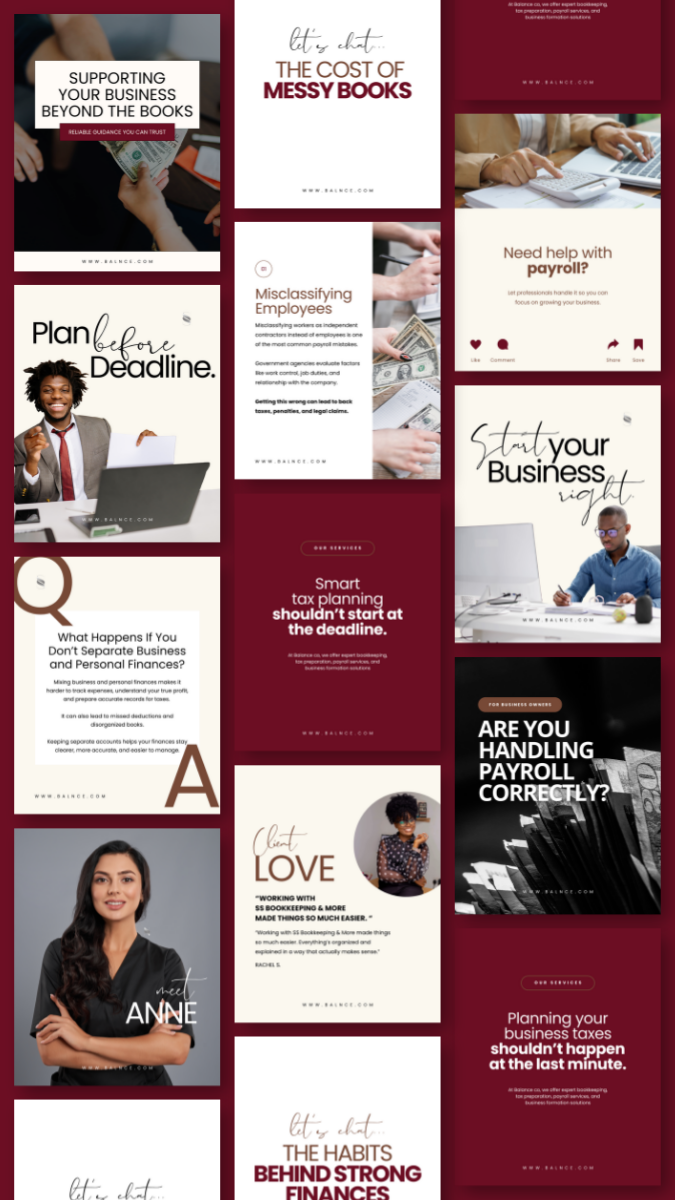 Bookkeeping Brand project preview — cohesive visual branding for a bookkeeping service