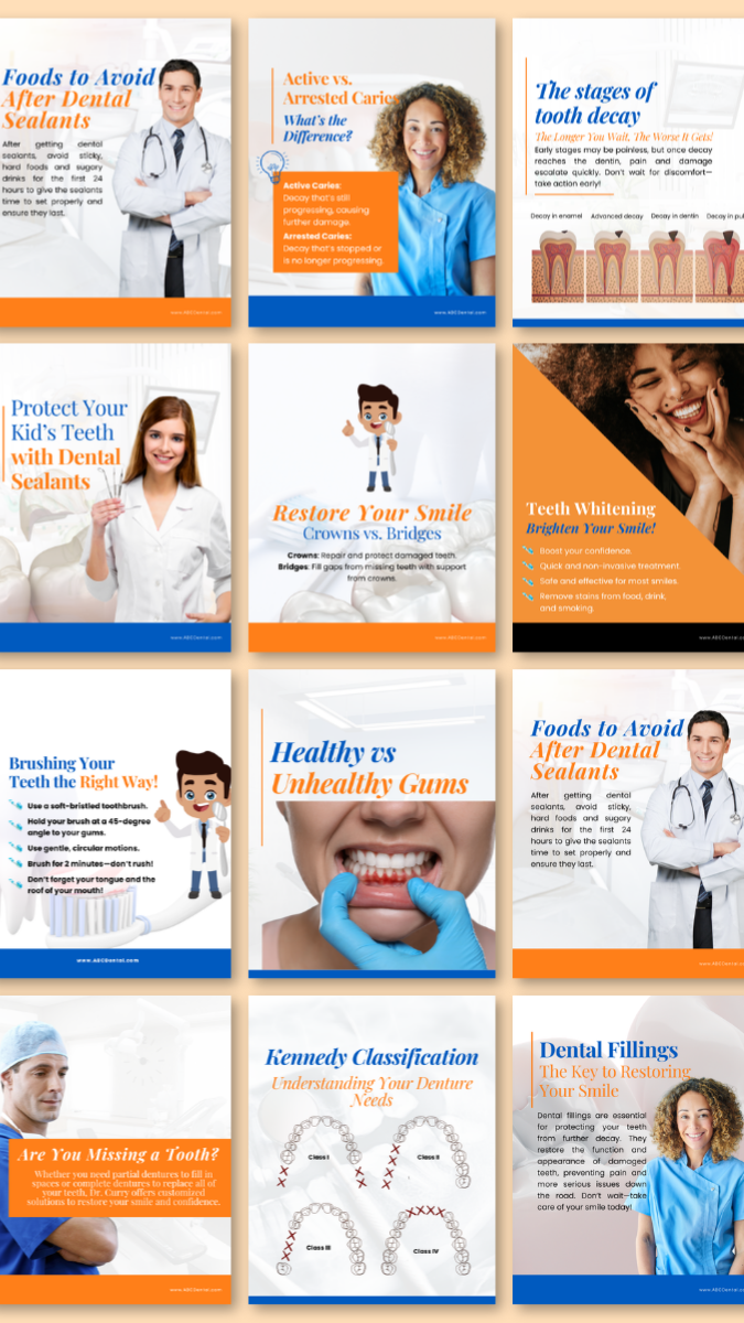 Dental Creatives project preview — branded social media content for a dental clinic