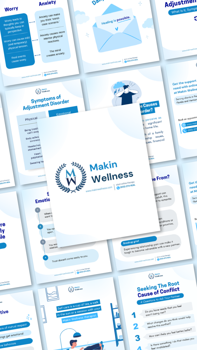 Wellness Brand Content project preview — social media graphics for a wellness brand